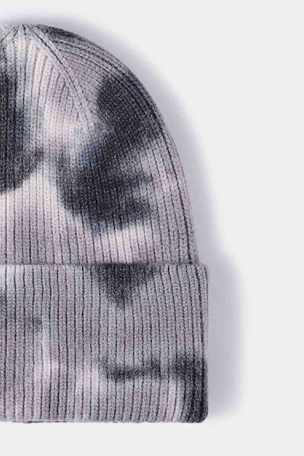 Tie-Dye Cuffed Rib-Knit Beanie Hat - Damned Threads